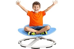 CIGAA Spinning Chair for Autism, Sensory Spinning Toys for ADHD Kids, Physical Coordination Training Indoor & Outdoor Autism Sensory Equipment, Kids Swivel Chair, Blue