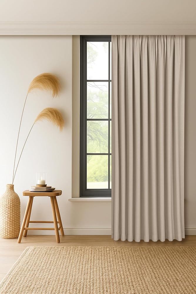 Gauze Fabric Design Capri Açık Taş EKSTRAFOR BÜZGÜLÜ KETEN DOKULU YÜKSEK KALİTELİ TEK KANAT FON PERDE 100 x 270