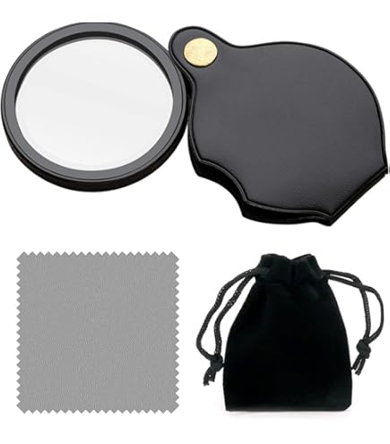 3 Lenti D'Ingrandimento Pieghevoli 8X - Tascabili, Per Lettura, Ispezione, Hobby, Nero E Rosso - Foto 9