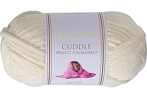 Utopia Crafts Cuddle Super Chunky Chenille Yarn Cream, 100g 60m Ball, Fluffy, Soft & Easy to Use, Perfect Chunky Yarn for Crochet & Knitting, Machine Washable, Beginner-Friendly Wool Alternative