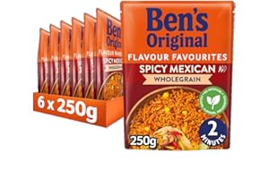 Ben's Original Wholegrain Spicy Mexican Microwave Brown Rice, Bulk Multipack 6 x 250 g pouches