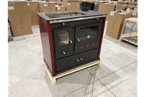 Estufa de leña para cocinar con tapa de cerámica Prometey Practik Lux - 9,5 kw