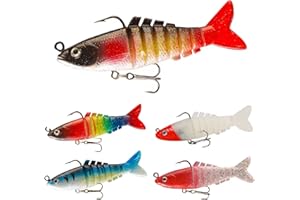 KAYAN 5 Stück Angelköder Set mit 1 Box,17g Gummifische Köder Set mit jigkopf Weicher Fischköder für Hecht Barsch Zander Forellen（9cm）