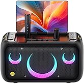 Karaoke Machine for Adults with Letter Display, Built-in 13.3" Display, Really All in One Karaoke Machine with 2 Wireless Mic