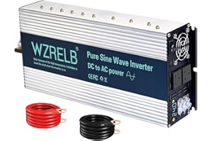WZRELB 3000W Pure Sine Wave Inverter 24V DC to 230V 240V AC,Car Power Inverter with Dual AC Outlets, LED Display,Off-Grid Portable Power Converter for Home, RV, Truck, Camping