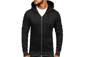 BOLF Herren Kapuzenpullover Sweatjacke Hoodie mit Kordel und Taschen Sweatshirt mit Kapuze Pullover Farbvarianten Kapuzenpulli Hochwertige Baumwollmischung Freizeit Training Gym Fitness 1A1