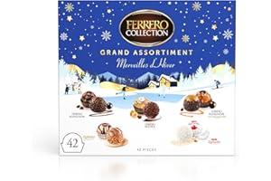 Ferrero Collection Grand Assortment - 42 Specialità Assortite al Cioccolato, Racchiuse in una Elegante Scatola Natalizia, Idea Regalo Natale, Compleanno e Anniversario, Confezione da 440 gr