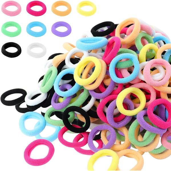 300 Stück Haargummis Elastisch – Mehrfarbig, Klein, 2 Cm, Für Kinder & Erwachsene
