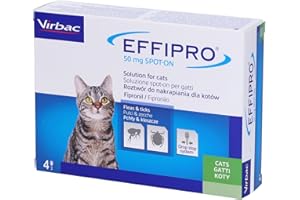 Virbac 104069012 EFFIPRO' CAT 4PIP - Antiparassitario per Gatti, Confezione da 4 Pipette