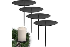 ARTECSIS 4 Kerzenhalter Adventskranz Kerzenteller Adventskerzenhalter schwarz Durchmesser 7,5cm