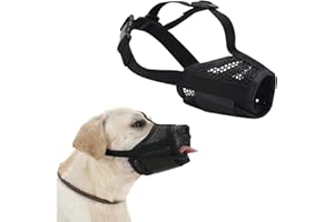 TANDD Dog Muzzle Soft Mesh Muzzle - Adjustable Breathable Dog Muzzle, Dog Mask, Mouth Cover for Anti-Biting Anti-Barking, Allows Panting Drinking (Size L (Snout 22-28CM))
