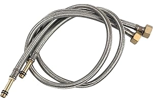 LEADAHEAD Pack of 2 Flexible Pipe Tap Connector Stainless Steel Braided Hose M10 (10mm) x 1/2" 80cm Long