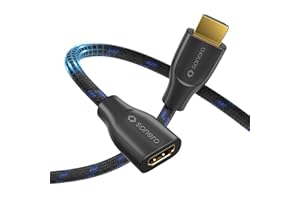 ‎SONERO Sonero® 4K HDMI Verlängerungskabel, Premium High Speed, 4K 60Hz, HDMI Stecker auf HDMI Buchse, vergoldete Kontakte, zweifache Abschirmung, Baumwollmantel, 0,50m