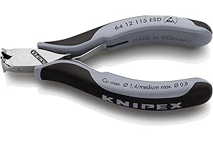 KNIPEX Elektronik-Vornschneider ESD mit Mehrkomponenten-Hüllen 115 mm, 64 12 115 ESD