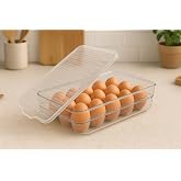 15 Compartment Transparent Egg Storage Container (With Lid)