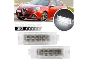 AYIKEIY 2X Luci di cortesia interne LED illuminazione portiera auto luci bagagliaio luce del vano portaoggetti compatibile con Alfa Romeo Giulietta Mito Brera GT Spider Giulia Stelvio 166 147 156 159 4C