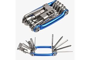 MEETOZ Eidoct - Kit de reparación de Bicicleta portátil con Llaves hexagonales y roturas de Cadena, Destornillador Philips Torx T-25 Todo en uno, Herramientas multifunción para Bicicleta (Azul)