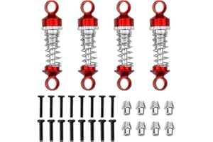 4Pack Vgoohobby 1/28 Shock Absorber Damper Suspension Shocks Upgrade Parts Compatible with WLtoys 1/28 284131 K979 K989 K999 RC Car (Red)