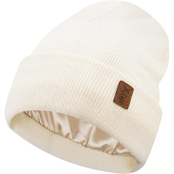 Chapeaux Femme FISHSHOP Beanie Hat, Bonnet Chapeau Hiver Hommes Femmes Unisexe Bonnet à Revers Bonnet Tricoté Doux Et Chaud Modèle Simple Et Classique (Beige Cabaia Bonnet