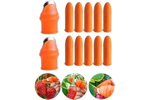 SYXLS 12 Stück Daumenmesser aus Silikon, Garten Silikon Daumenmesser Handschuhe, Fingermesser Ernte Pflanzenmesser zum Trimmen von Pflanzen, Obst Gemüse