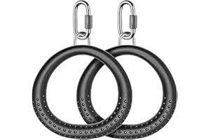 ‎BENELABEL BeneLabel Runde Turnringe, 2er Schaukelringe Trapezringe Kunststoff Fitness Gymnastik Ringe Kletterringe mit Karabiner für Kinderzimmer Sprossenwand Spielplatz Hindernisparcours Klettergerüst Klimmzug