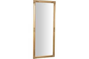 Biscottini Lustro Ścienne prostokątne 182x70x3 cm - Duże Lustro Vintage do salonu - Długie Lustro - Dekoracyjne lustro podłogowe - Lustro wejściowe i do sypialni - Złote lustro