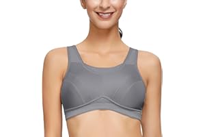 Deyllo Women's Sports Bra High Impact Plus Size Sports Bra Wirefree Workout Running Yoga Bra
