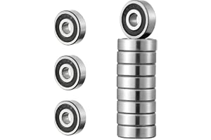 623-2RS kullager,12 stycken 623 2RS 3 x 10 x 4 mm dubbelskyddat spårkullager för gör-det-själv, svarvbänkar, motorer, fräsmaskiner