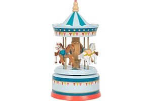 Small Foot Box Horse Carousel Circus Made of Wood, Decoration for The Nursery, with Music to Fall Asleep,12321 Toys, Multicolor