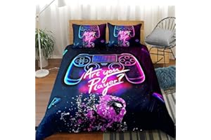 ‎SACEBELEU Sacebeleu Kinder Bettwäsche Set 135x200cm Gamer Jungen Videospiel Gamepad Kinderbettwäsche Jugendliche Teens Bettbezug mit Reißverschluss und 1 Kissenbezug 80x80cm
