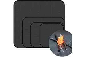 HOLZSAMMLUNG Tappetino Ignifugo per Camino e Barbecue, 60x52cm Salvapavimento Resistente al Calore (800°C) - Pieghevole Antincendio Tappetino di Protezione per Stufa a Legna, Griglia, Falò, Esterno e Interno
