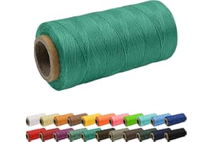Uiopa 1mm x 260m Wachsfaden, 150D Flache Sattlergarn Ledergarn Gewachst, Leder Nähen Faden Gewachste Schnur für Lederhandwerk, Buchbinderei, Schuhreparatur, Schmuck