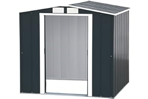 Duramax - caseta cobertizo jardín - RIVERTON 6x6 - Metal - color gris antracita - 12.3 x 19 x 18 metros - incluye suelo