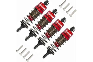 TOOMOD 1/10 62MM RC Oil filled Shock Absorbers kit for Tamiya TT-01 TT-02 / Hyper Go 1/14 H14BM 14209 / Losi v100 Upgrades Replace Parts (Red)