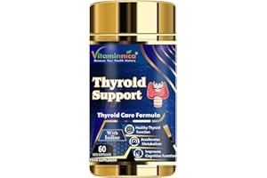 VITAMINNICA BECAUSE YOUR HEALTH MATTERS Vitaminnica Thyroid Support- Advanced Formula for Thyroid Health - Energy & Focus Formula with Iodine, Vitamin D3 Complex, Zinc, Selenium, Ashwagandha, Copper | Vegan | 60 Capsules