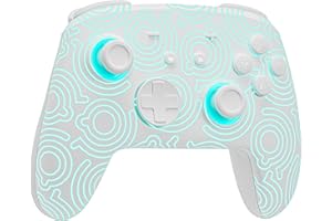 PALPOW Manette Switch 2 Pro, Manette Switch Sans Fil Compatible avec Nintendo Switch 2/OLED/Lite, Firefly Bluetooth Switch 2 Pro Controller avec 7 Couleurs LED/Paddle/Turbo - Blanc