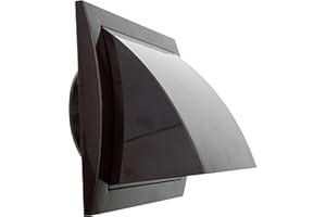 REPA MARKET Tappo di scarico da 10 cm con parapioggia, copertura per sfiato dell'aria per interni ed esterni, copertura per condotto di scarico HVAC, (15,3 x 14,8 cm, marrone)