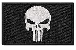 INFANTRYPRO Patch Thermocollant Skull Punisher Ecusson Tete de Mort patch militaire Punisher A VIE Repasser/Coudre Patch Airsoft Patch Biker Sac a dos militaire Tactique - Patch velkro dispo plus bas