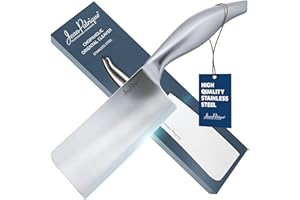 Jean-Patrique Meat Cleaver Knife, Extra Large - Single Forged Cleaver Chef Knife for Kitchen - Ergonomic Meat Cutting Knife, Razor Sharp & Stainless Steel Chopping Knife