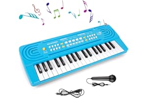 Clavier de Piano Pour Enfants, Shayson Multi-Function Musique Clavier, 37 Touches, avec Microphone, , Portable, Noël, Cadeau d'anniversaire, Enfants Filles Garçons Adultes Débutants Électronique Piano