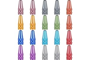 Oruola 20pcs Presta Valve Caps,Aluminum Bicycle Valve Stem Caps,Corrosion Resistant,French Valves Alloy Bike Tire Caps,Bike Valve Caps for MTB Road Racing Bicycle,10 Colors