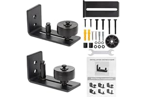 HOTOOLME Pack of 2 Floor Guide, Sliding Door Rail, Adjustable Floor Roller Guide with Screws, 8 Possible Variants for All Sliding Door Wooden Doors, Perfect for All Sliding Doors