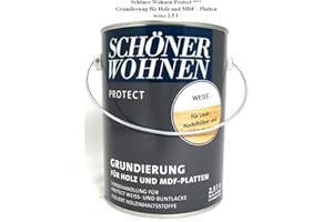 SCHENKEN UND WOHNEN Protect - Grundierung für MDF-Platten und Holz weiß 2,5 l