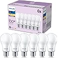 Philips LED Frosted A67 Light Bulb 6 Pack [Warm White 2700K - E27 Edison Screw] 100W, Non Dimmable. for Home Indoor Lighting