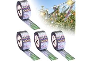 Ptyism 4 Pezzi Nastro Repellente Antiuccelli Riflettente（2.4cm x 80m）Nastro Anti Piccioni,Repellenti Per Uccelli丨Nastro Di Difesa Per Uccelli Per AllontanareAllontanare