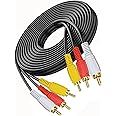 MX 3 RCA Male to Male 3 RCA Audio, Video, AV, Cable. Suitable for TV, LED, Home Theater, Laptop, PC, DVD -10 Meter