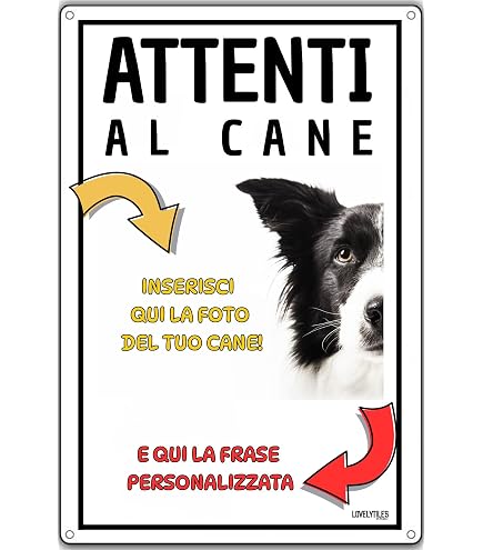 Cartello Attenzione Al Cane Personalizzato Samoiedo: 30x15 Cm, Resistente Per Esterno, Fatto In Francia