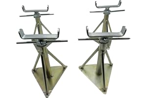 SECURE FIX DIRECT Axle Stands Small Extra Wide x4 (10.5" - 14" Static Caravan Chassis Supports Leveller)