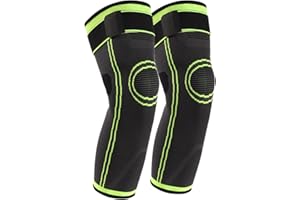 yeloumiss Ginocchiera lunga da uomo e donna, 1 paio di ginocchiere con fasce elastiche per sport, corsa, basket, artrite, dolori articolari
