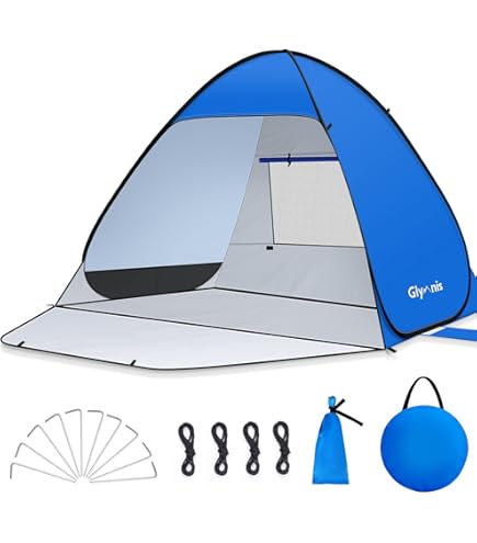 Conchiglia Da Spiaggia Idena Con Protezione UV 40+ - Tenda Da Sole 2-4 Persone, Leggera E Compatta, Per Mare E Giardino - Foto 7